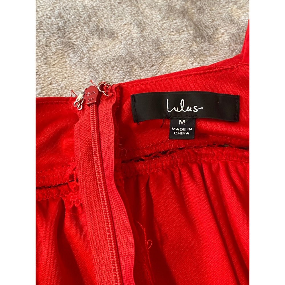 Lulu's Red Ruffle Midi Dress - Picture 11 of 15